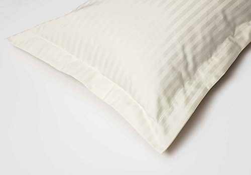 Belledorm Hotel Suite Satin Stripe - 4 PACK Oxford Pillowcases - 540 Thread Count (Ivory)