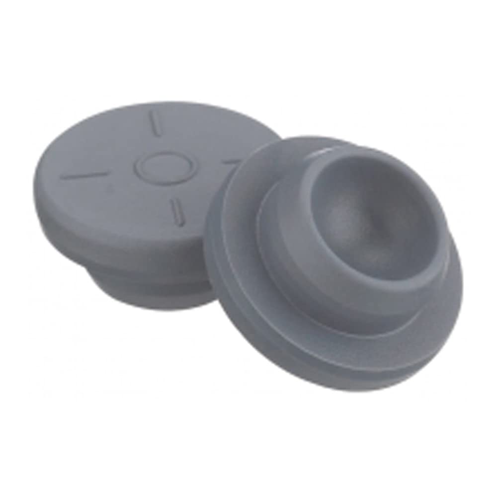 Wheaton 224100-174 Rubber 20mm Straight Plug Style Stopper, Gray Chlorobutyl-Isoprene Blend/40 (Case of 1000)