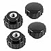 Tool parts 4 Pieces Spare Part M6 Dia Female Thread 14mm High Knurled Knob Black