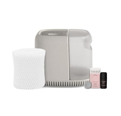 Image of Canopy Bedside Moonstruck Humidifier 36 HR Run Time, 2.5L Capacity - Help Alleviate Symptoms of Allergies, Flu, Cold, Dry Skin Includes Humidifier, Unwind Aroma, Filter, Power Cord & Adapter