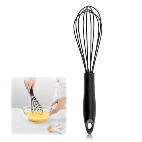 Fouet en Silicone de Qualité Alimentaire avec Revêtement Antiadhésif et Poignée Confortable,Accessoire Indispensable pour Cuisine Antiadhésive,Pour Fouet...