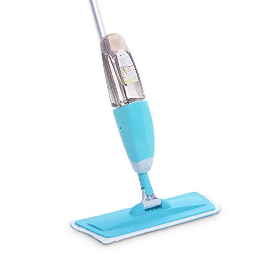Floor handheld Spray Mop Water Spraying Cleaner Flat Mop with Reusable Microfiber Pad Multi Mops with Refillable Bottle for Marble, Hardwood, Tile, Laminate, Ceramic Floors (Blue) - Image 6