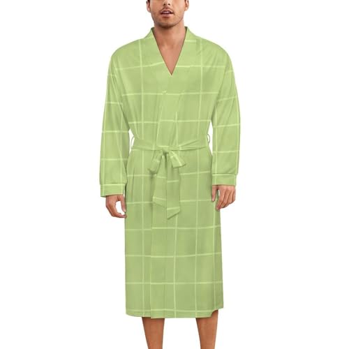 Robe de nuit en soie haut de gamme kimono imprimé grille marron