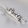 Wonvin Collection Womens 925 sterling silver 3D cute cat Lover Matte surface/smooth pendant necklace (Cat Necklace) #1