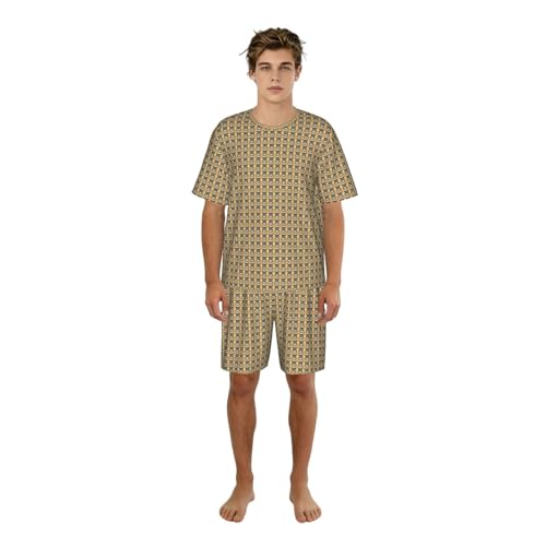 Pyjama hibou homme 2 pièces à manches courtes ensemble d'été léger