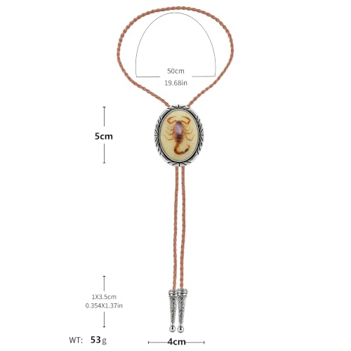 Image of Jeilwiy Bolo Tie for Men Western Cowboy Tie Necklace Gold Bolo Tie Leather Necktie Halloween Tie Accessories for Women