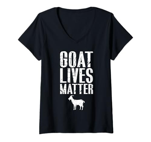 Mujer Goat Lives Matter, divertido diseño de cabra amante de los animales Camiseta Cuello V