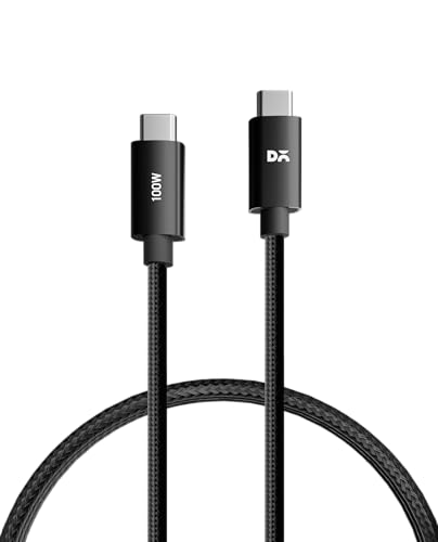 Image of DailyObjects SURGE Kevlar Core USB-C 100W Charging Cable|USB Type-C|Fast Charging,480Mbps Data Transfer,Data Sync|Compatible with Android & iOS Smartphones,Earphones,Tablet /Ipads,Macbook,Black