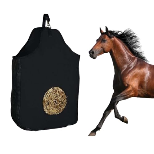 Borsa Fieno Cavalli, Sacco Per Fieno Cavalli In Tessuto Oxford, Rete Per Fieno Cavalli Con Cordino, Tempo Di Alimentazione Prolungato Per Cavalli, Mucche, Asini e Altro Bestiame Che Mangia Fieno