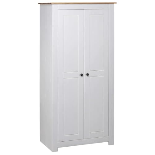 Nqyjm Armario Madera Maciza Pino Blanco Panamá Range 80x50x171,5 cm Almacenamiento,Mueble Multiusos,Infantil, Armario pequeño