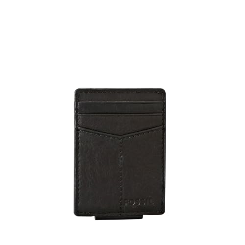 Fossil Men's Ingram Leather Magnetic Card Case with Money Clip Wallet, Black, (Model: ML3235001)2