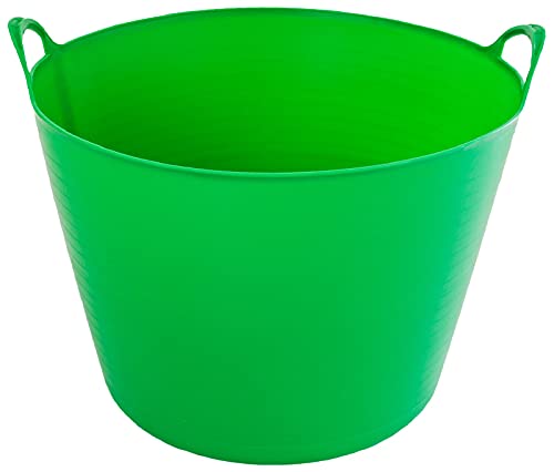 ADGO Elástico, contenedor flexible para casa, jardín, edificio, resistente, multiusos, cesto para la ropa sucia, cesta de almacenamiento para juguetes, sin tapa, cubo de almacenamiento (verde, 27 L)