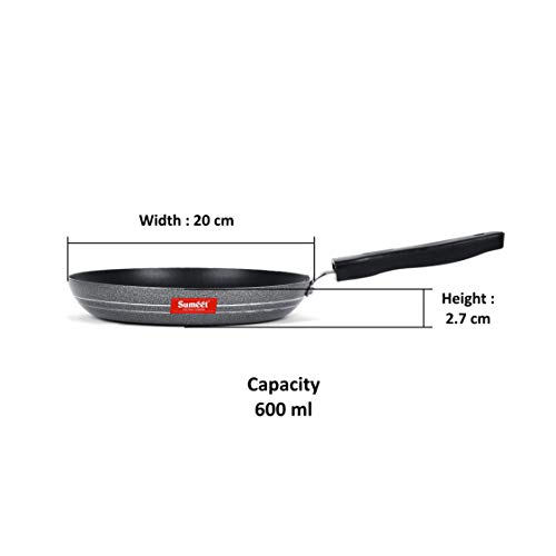 Image of Sumeet 2.6mm Non stick Tapper pan -0.6 Ltr - 20cm Dia (Silver)
