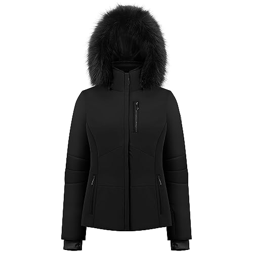 Veste de ski stretch Poivre Blanc Femme 0802 Noir : vêtement hiver élégant et technique