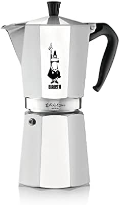 Bialetti - Moka Express: Icónica Cafetera Italiana para Espresso, Auténtico Café Italiano, Cafetera Moka 18 Tazas (800 Ml), Aluminio, Plata