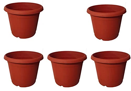 Synergy Plast Heavy Duty Plastic Round Shape Flower Pot (Teracotta_ 16 Inch) - Pack of 5 (B098TKX7GV) Amazon Price History, Amazon Price Tracker