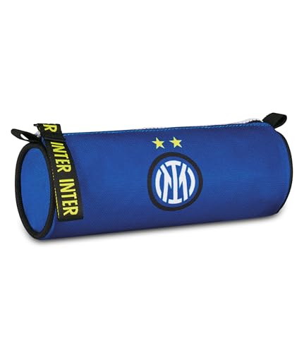 Seven Inter Portapenne Scuola Tombolotto, Blu, Astuccio Ovale Per Penne, Matite e Accessori, Scuola Media e Superiore, Ragazzo, calcio
