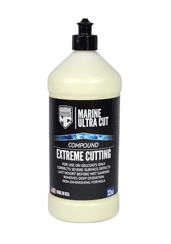 Marine Ceramics - Marine Ultra Cut (32oz) - Professional Extreme Cutting Compound/Maximum Oxidation & Scratch Removal/Quick Correction for Gelcoat/Ideal for Extreme Marine Surface Restoration