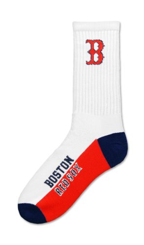 For Bare Feet MLB Boston Red Sox Men's Crew Socks, Large