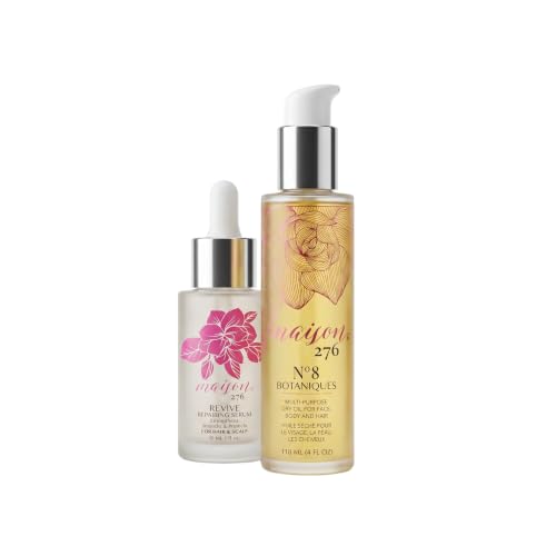 Maison 276 REVIVE Serum + No. 8 Botaniques Dry Oil Bundle – Lightweight Scalp &amp; Hair Care for Grey &amp; Silver Hair, Enhances Shine, Softness, Comfort &amp; Daily Vitality
