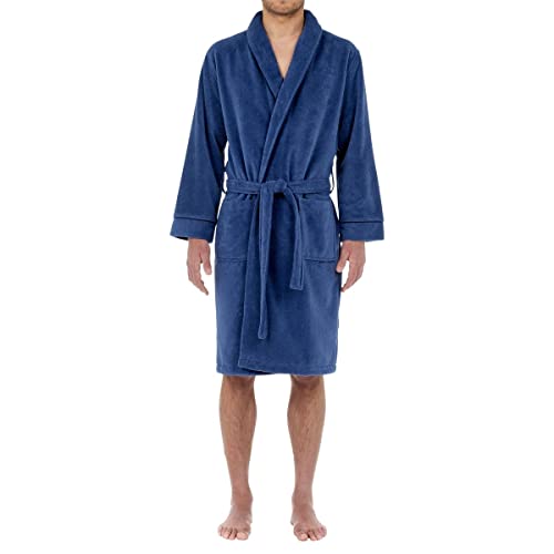Peignoir homme en taille S pour vos matinées cocooning bleu marine