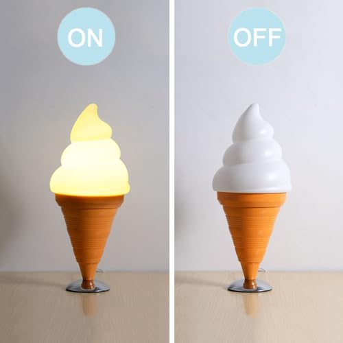 Image of Ice Cream Desk lamp Spiral Cone Decorative Table lamp Fixture, DIY Lighting Fixtures for Kitchens, Dining Rooms and More(Black)