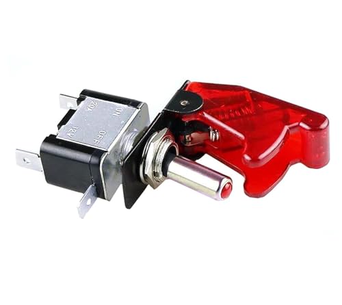 Interrupteur à bascule 12 mm avec couvercle transparent de protection rouge