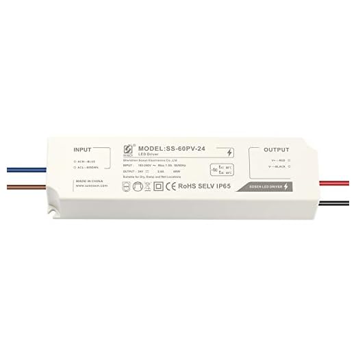 LIGHTEU®, Sosen Transformer LED-strömförsörjning - 60W, 24V DC, 2,5A - IP65 konstant spänning för LED Strip-ljus och G4, MR11, MR16 LED-lampor