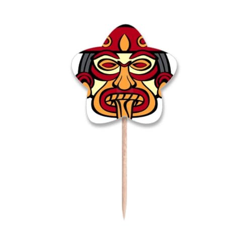 Cure-dents totem indien en bois pour décoration de cupcake et buffet de fête