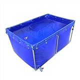 Piscinas Desmontables, Lona Soporte Estanque Cuadrado Plegable Estanque PVC Estanque De Peces Lona Gruesa Depósitos De Agua, Tamaño Personalizado (Color : Blue, Size : 4x2x1m/8000L)