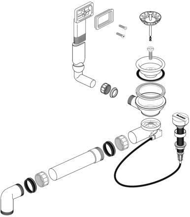 BLANCO Bonde de vidage 8,9 cm avec télécommande de vidage | Recommandé pour les lavabos BLANCO DANA, DINAS, LANTOS, LEMIS, LIVIT, MEDIAN, TIPO et TOGA |...