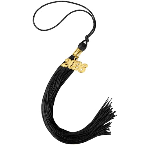 JULMELON 2026 Graduation Tassel 1Pcs Graduation Cap Tassel 2026 Grad Graduation Tassel for 2026 Graduation Ceremonies Accessories (Black)