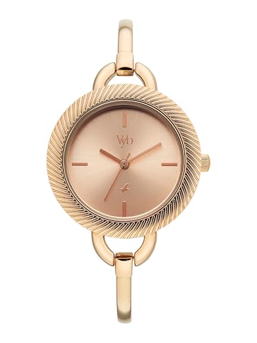 Image of Fastrack Vyb Siren with Quartz Analog Rose Gold Dial Rose Gold Strap Watch for Girls - FV60127WM01