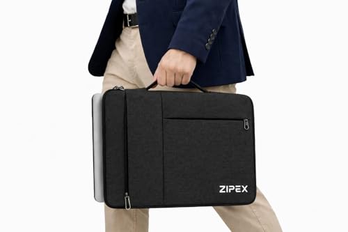 Image of 360 Protective 14 Inch Laptop Sleeve Case for All 13-14 Inch laptops with 2 Front Pockets & Carry Handle | Compatible with 13-14 inch HP, DELL, Asus, Mackbook Devices| Water-Resistant | Black
