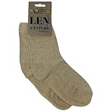 Prestivio 3 Paar Leinen Socken Rippen 42-43 Beige – NATÜRLICH – druckfrei, hypoallergen, atmungsaktiv, ideal für Diabetiker, Übermäßiger Schweiß, Hautprobleme
