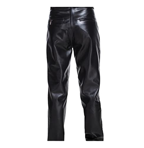 Pantalon en cuir véritable élégant Haitpant style motard chic
