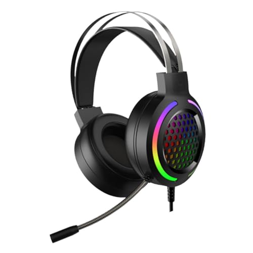 Casque de jeu Housoutil éclairage LED noir avec oreillettes confortables - 7