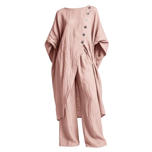 Ensemble lin doux contre la chaleur avec pantalon large léger - 3