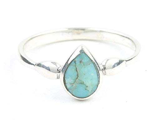 Desert rain ring, sterling silver square teardrop ring,…