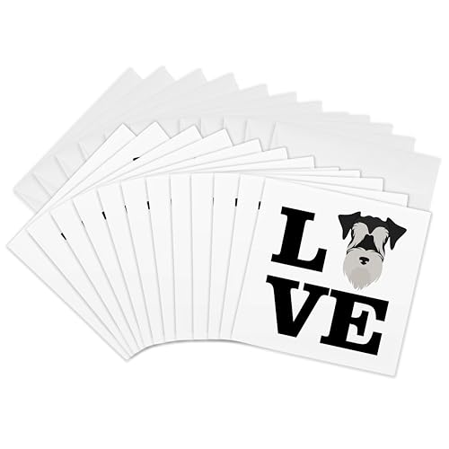 Cartes de vœux schnauzer miniature 15x15cm idée cadeau papeterie