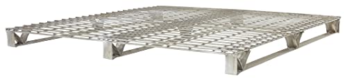 Vestil Wmp-4848 Galvanized Steel Welded Wire Pallet, 4 Way Access, 2500 Lb. Uniform Fork Capacity, 4000 Lb. Uniform Floor Capacity, 48" Length X 48" Height X 4" Width, Gray #TOP4