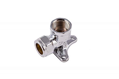 COMAP 75735 15mm Chrome Compression Back Plate Elbow - Plumbing Fitting