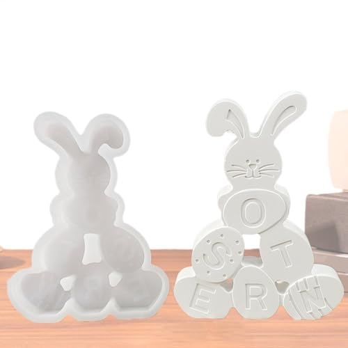 Molde De Conejo De Pascua De Silicona, Molde De Velas De Conejo | Molde Fondant - Molde De Fondant De Conejo Pascua Pascua Conejito Chocolate Candy Moldes De Silicona Para Decoración De Pasteles