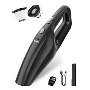 TANYO Handheld Car Vacuum Cordless, Portable Vacuum Cleaner with High Power Suction, Rechargeable Hand Held Vacuum, Mini Handheld for Car Home Office, Pet Hair, Black