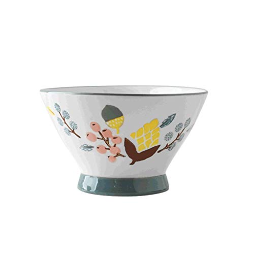 GLP Serving Pieces YYF Unique Tall Bowl Giapponese Ceramica Creativa Dipinta a Mano Ciotola di Riso Casa Singola Personalità Creativa Netta Stoviglie Rosso Naturale (Colore: Grigio) (Colore: Grigio)
