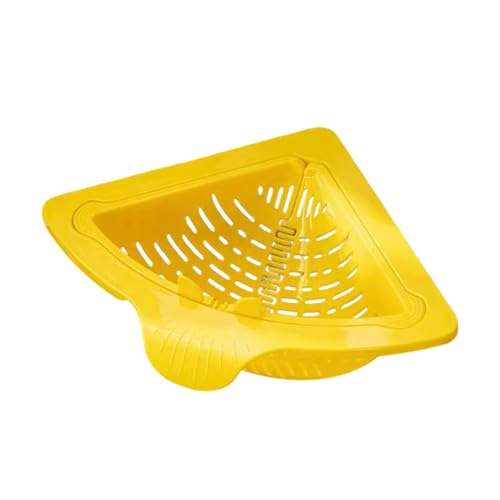 Cesta de drenaje para fregadero, malla resistente al óxido, 17,5 x 17,5 x 9 cm, soporte magnético de esponja antiobstrucción, colador de fregadero de esquina, recoge alimentos de cocina, fácil de