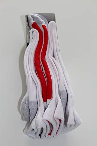 Adidas MENS Color-Block 3-Stripe Socks - Crew, 3-Pack (WHITE RED BLUE)2