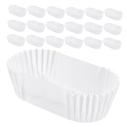 DRESSOOS 1000個長方形使い捨てケーキ紙カップ 耐油防水ベーキングライナー 白色 抜?蛋?用 製菓用品 家カフェデザート対応 パーティーにも