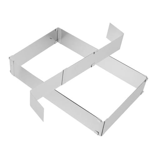 UKCOCO Stampo Rettangolare per Mousse in Acciaio Resistente Estensibile Anello per Torte Regolabile Teglia per Pasticceria Salva Spazio Accessorio da Forno