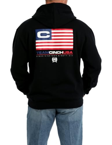 Cinch Men's Flag Black Hoodie2